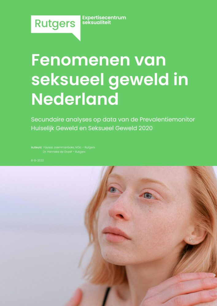 Titelpagina van onderzoek Fenomenen Seksueel geweld met foto van jonge vrouw met rood haar